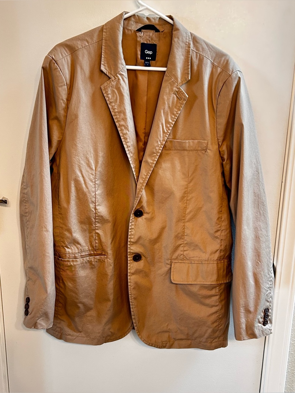 Vintage Gap Men’s Tan Cotton Lined Blazer Jacket Size Large